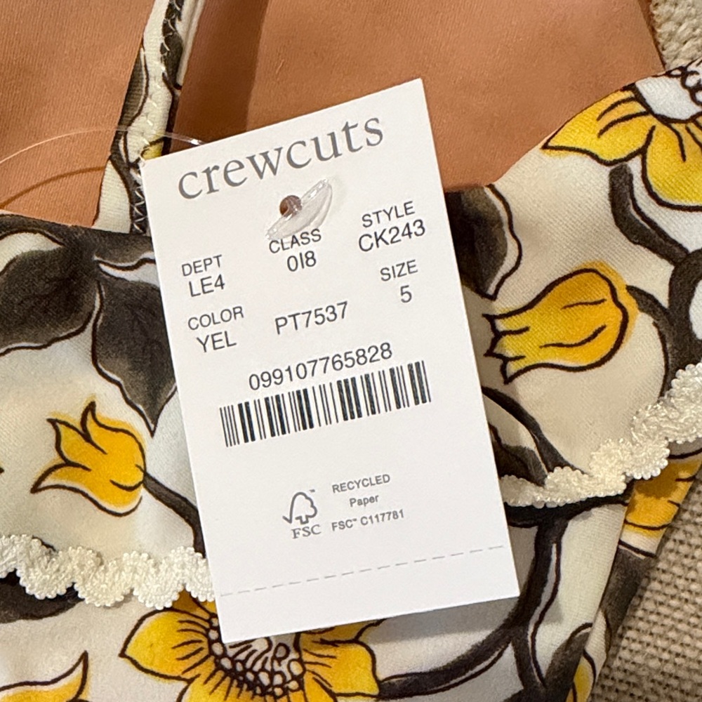 J. Crew Yellow Floral Girls' Rickrack Two-Piece Swimsuit/VARIOUS - Picture 7 of 12